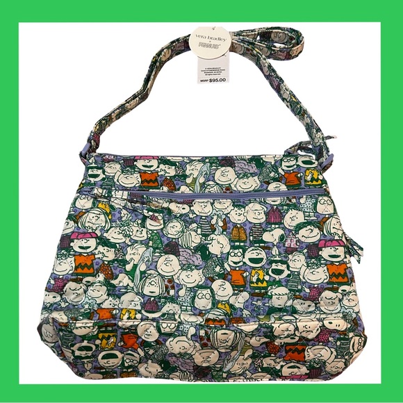 NWT! VERA BRADLEY X PEANUTS CROSSBODY MULTI ZIPPER POCKETS BAG W ADJ. STRAP. NEW - Picture 9 of 16